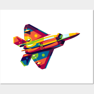 F-22 Raptor Backside in Pop Art Posters and Art